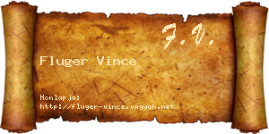 Fluger Vince névjegykártya